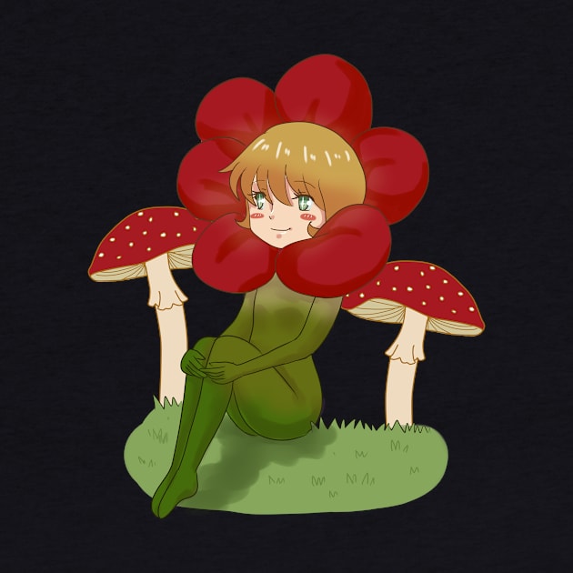 Cottagecore Aesthetic Flower Anime Girl Mori Kei by Alex21